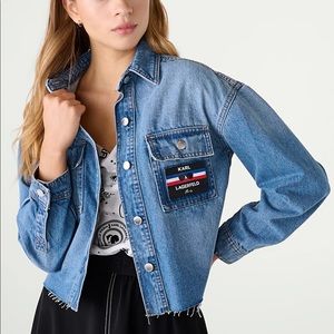 Karl Lagerfield Paris Denim Jacket with France Appliqué